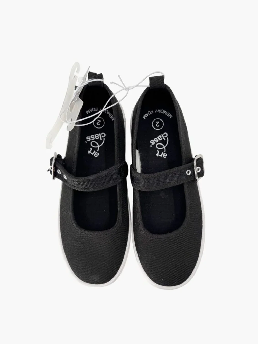 NEW art class Girls' Calantha Slip On Mary Jane Sneakers - Black - Size 2